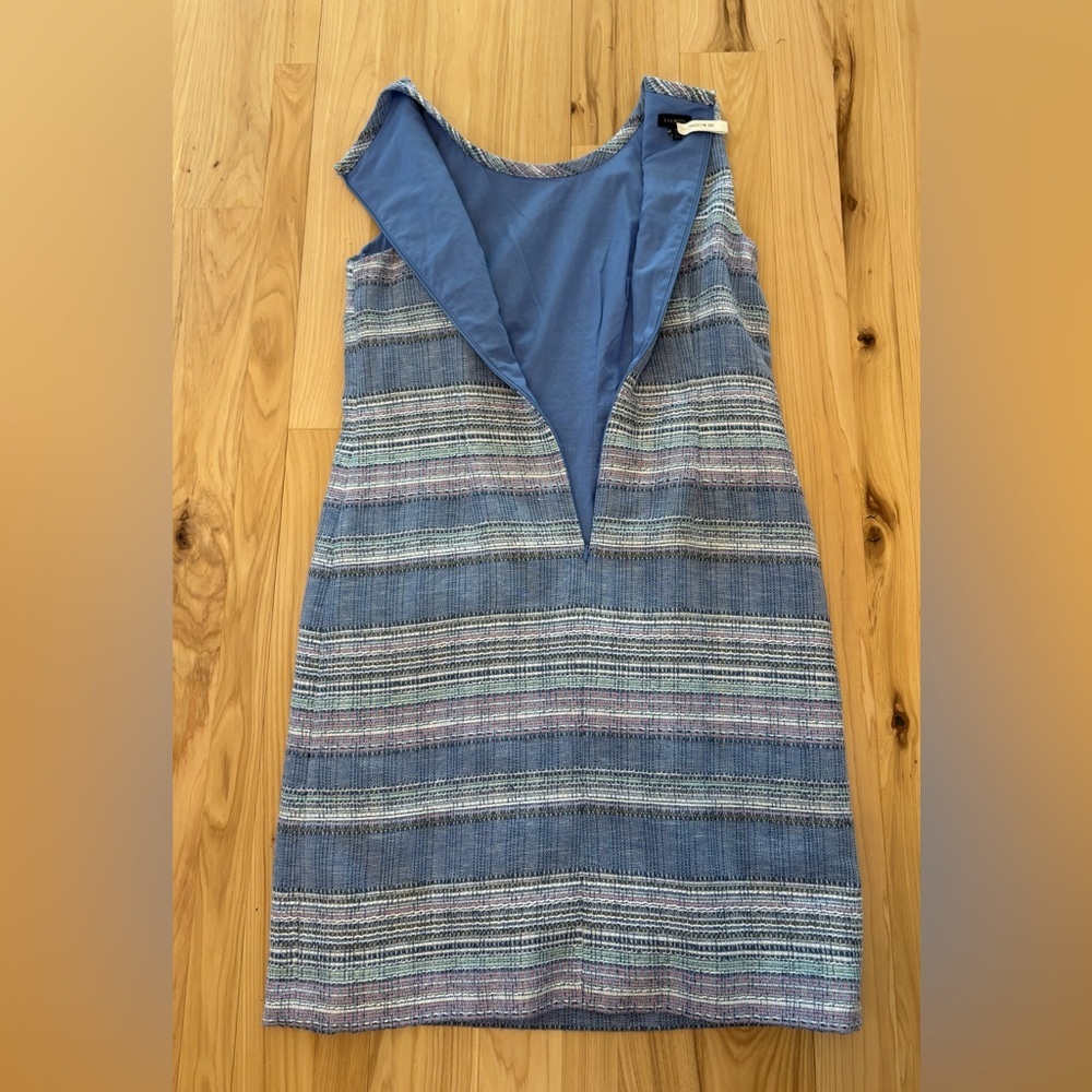 Talbots Blue Pastel Multicolor Polyester Blend Tweed Sheath Dress Size 10 Knee - Picture 8 of 14
